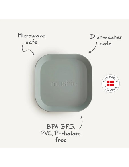 Pack dos platos cuadrados solid ivory