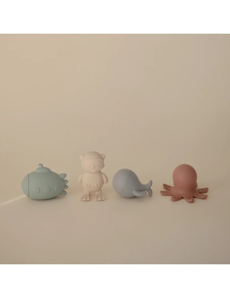 Pack 4 piezas vida marina baño solid multi