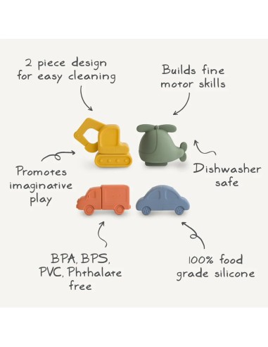 Pack 4 vehiculos baño solid multi