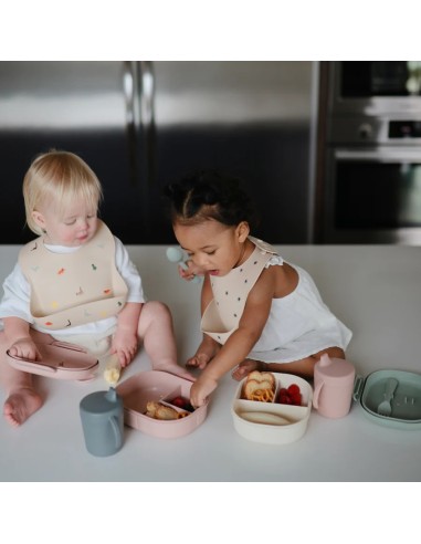 Babero silicona print lilac flowers