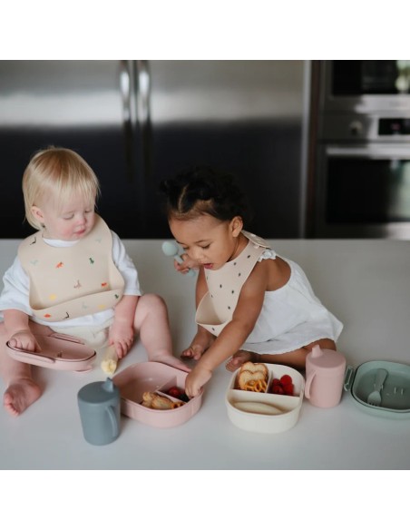 Babero silicona print lilac flowers