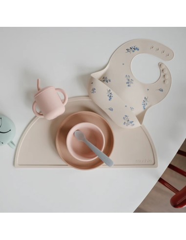 Babero silicona print lilac flowers