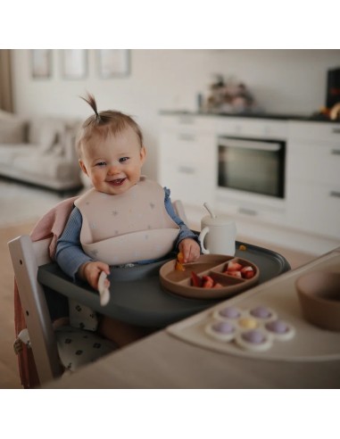 Babero silicona print lilac flowers