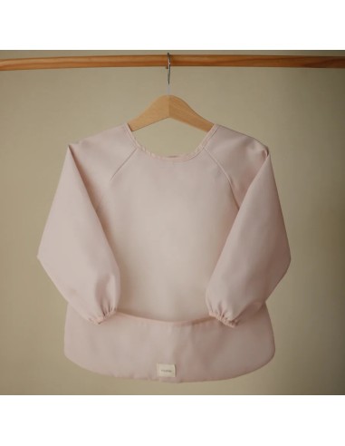 Babero con mangas solid blush
