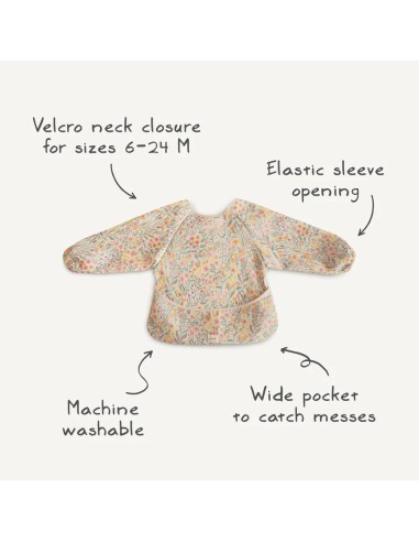 Babero con mangas solid fog