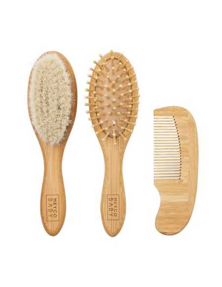 Set cepillo-peine bambu natural