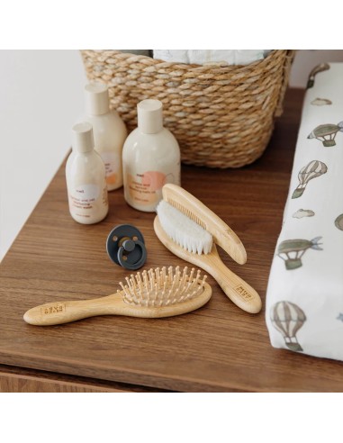 Set cepillo-peine bambu natural