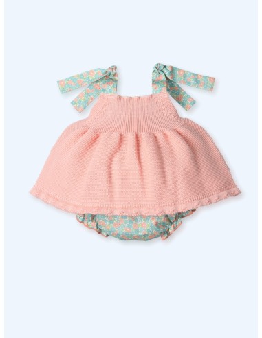 Jesusin punto y culotte smoock liberty y tirantes papaya