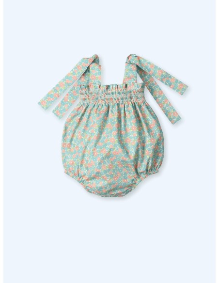 Pelele liberty tirantes smock papaya