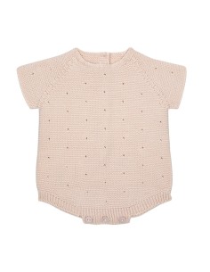 Pelele manga corta punto links calado nude