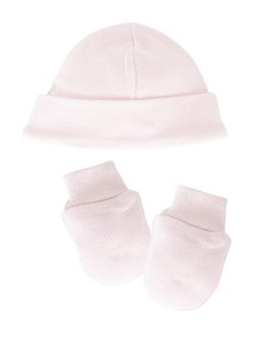 Pack natal gorro + manoplas rosa