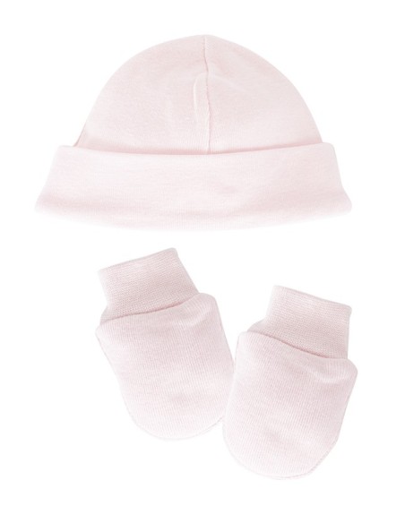 Pack natal gorro + manoplas rosa