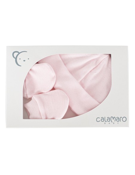 Pack natal gorro + manoplas rosa
