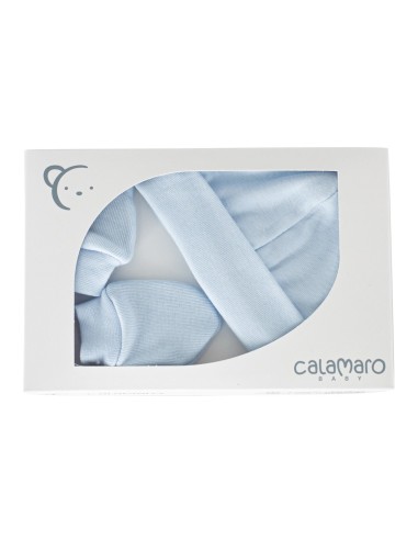Pack natal gorro y manoplas celeste