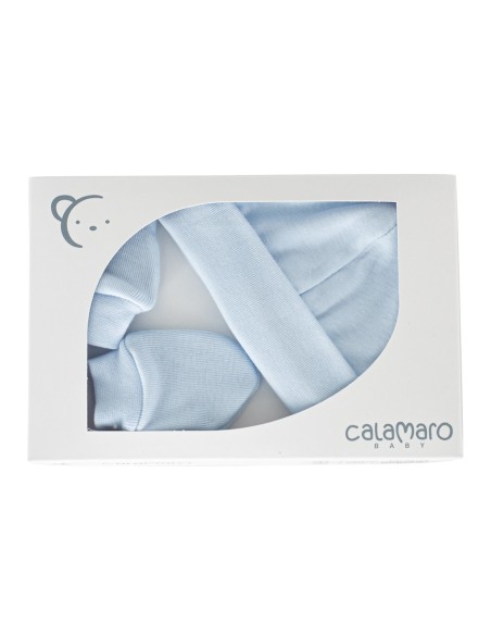 Pack natal gorro y manoplas celeste