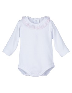 Body cuello puntilla rosa