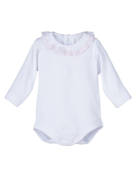 Body cuello puntilla rosa