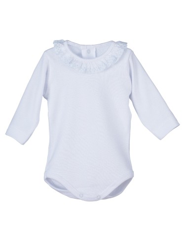 Body cuello puntilla celeste