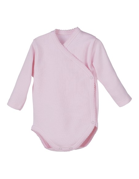 Body cruzado manga larga rosa