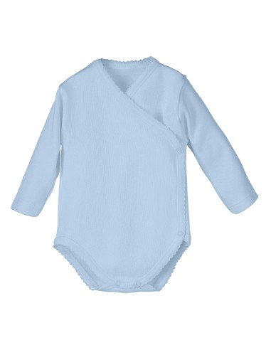 Body cruzado manga larga celeste