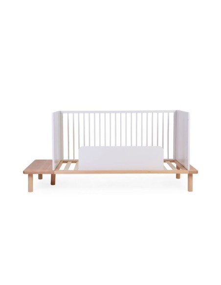 Cama Evobed 140x70 blanco natural + barrera