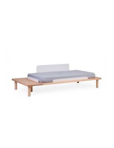 Cama Evobed 140x70 blanco natural + barrera