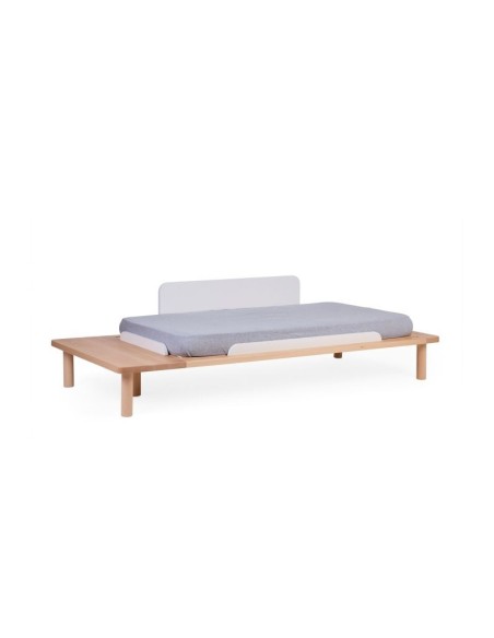 Cama Evobed 140x70 blanco natural + barrera