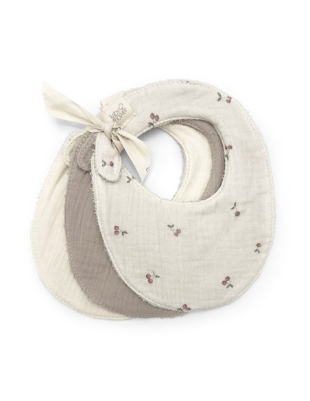 Set 3 baberos cherries