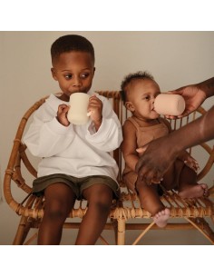 Taza didáctica+pajita silicona solid cambridge blue 2