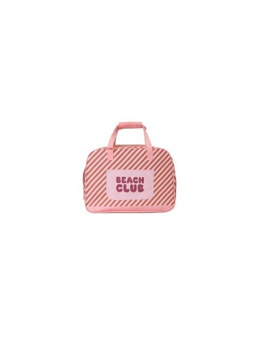 Bolso de playa con rejilla stripes bloom & blush