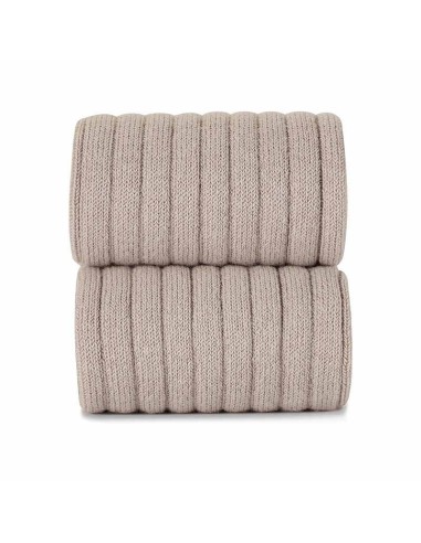 Calcetines altos básicos canalé piedra