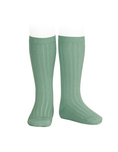 Calcetines altos básicos canalé jade