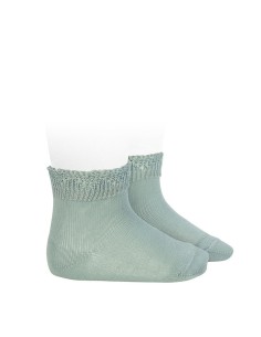 Calcetines cortos de algodón con puño calado bruma