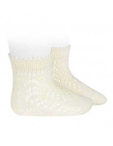 Calcetines cortos de perlé calados cava