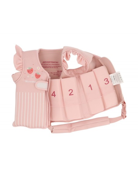 Chaleco flotador aprendizaje sin cuello stripes bloom & blush