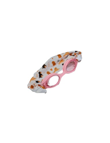 Gafas de natación rosa con turbante perritos 3-12 años