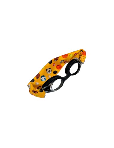 Gafas de natación negra con turbante deportes 3-12 años