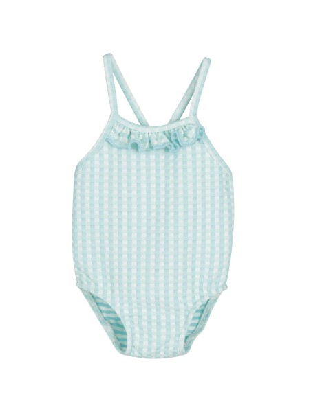 Bañador vichy turquesa