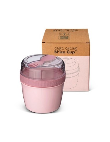 Fiambrera snack N'ice cup con disco refrigerante pink