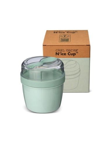 Fiambrera snack N'ice cup con disco refrigerante green
