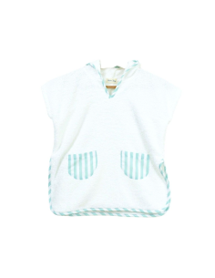 Beach poncho boy stripes mint
