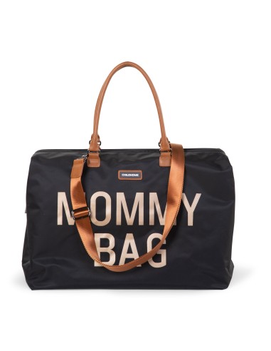 Mommy bag negro/dorado