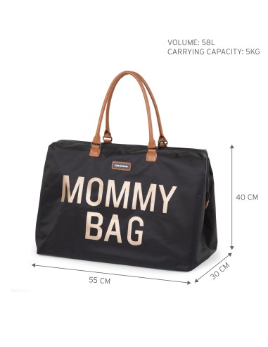 Mommy bag negro/dorado