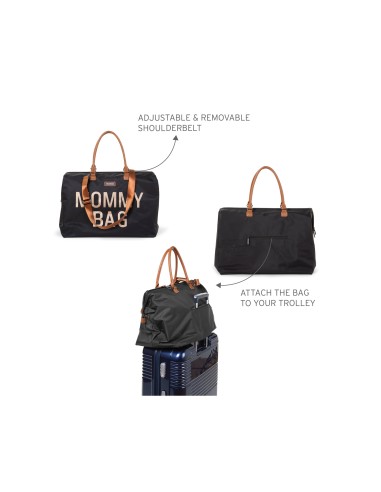Mommy bag negro/dorado