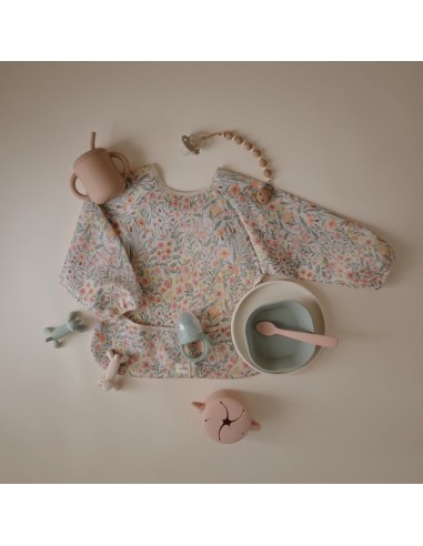 Babero con mangas solid pastel blooms