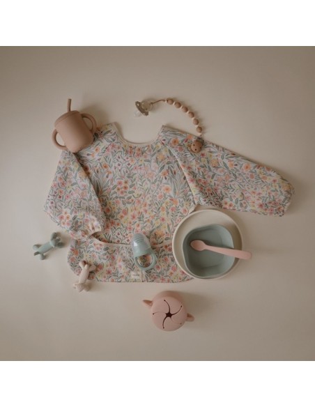 Babero con mangas solid pastel blooms