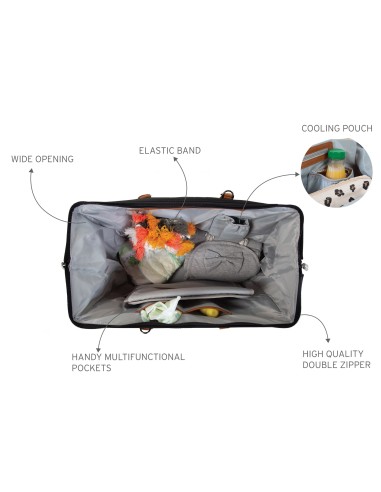 Mommy bag negro/dorado