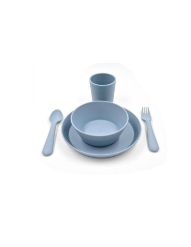 Vajilla bebe 5 piezas mushie powder blue