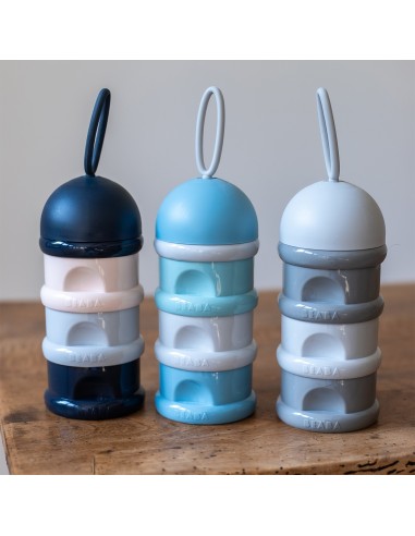 Caja dosificadora 3 compartimentos - azul oscuro/ gris/ rosa