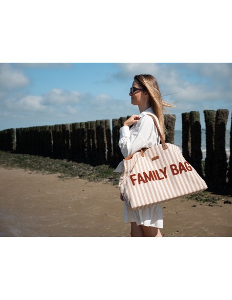 Family bag rayas terracota
